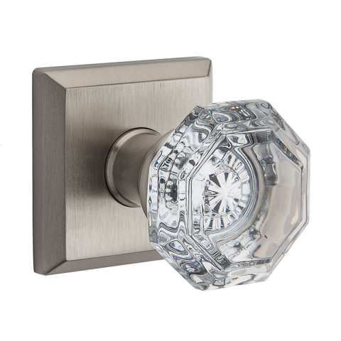 Baldwin Reserve Crystal Knob Set in Satin Nickel (150)