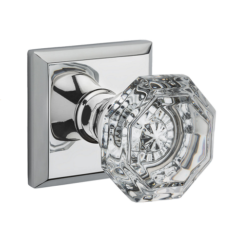 Baldwin Reserve Crystal Knob Set in Polished Chrome (260)