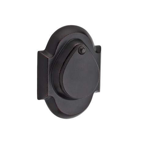 Baldwin Reserve Rustic Arch Deadbolt shown in Dark Bronze (481)