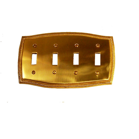 Brass Accents Rope Quad Switch Plate