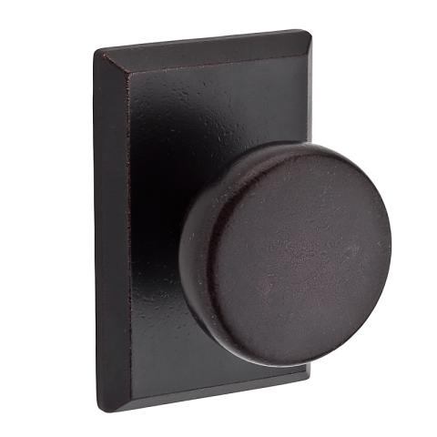 Baldwin Reserve Rustic Knob shown with Square Rose in Dark Bronze (481)