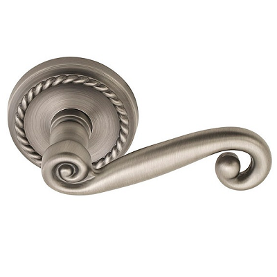 Emtek Rustic Door Lever with Rope rose Pewter (US15A)