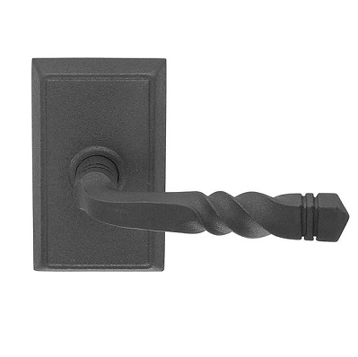 Emtek San Carlos Door Lever with #3 Rosette Flat Black (FB)