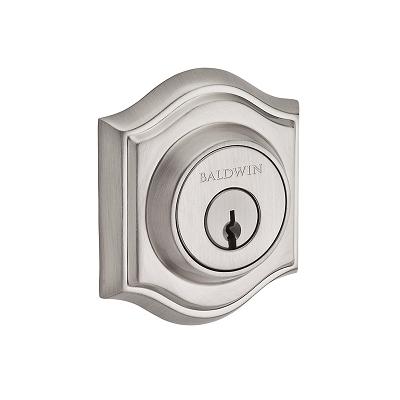 Baldwin Reserve Traditional Arch Deadbolt shown in Satin Nickel (150)