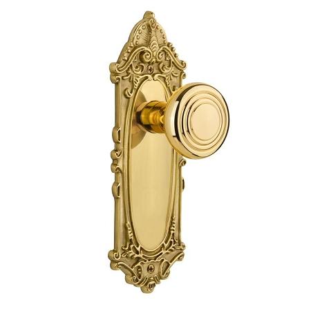 Nostalgic Warehouse Victorian Backplate with Deco knob Polished Brass (PB)