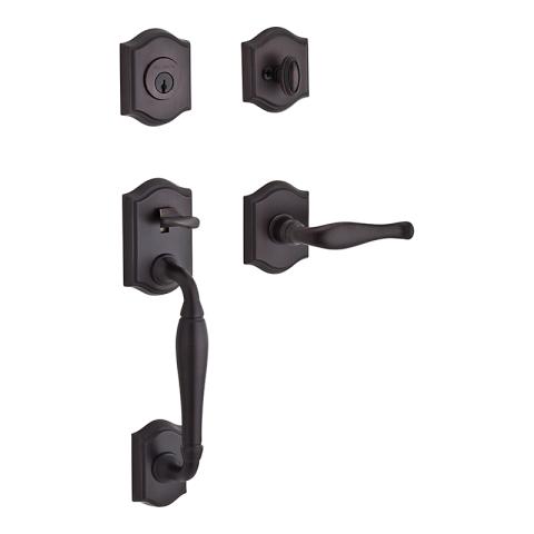 Baldwin Reserve Westcliff Handleset shown in Venetian Bronze (112)