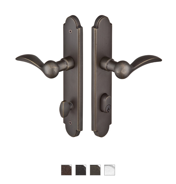 Emtek 1121 Configuration #1 SandCast Bronze ARCHED Style Multi-Point Trim for Pa