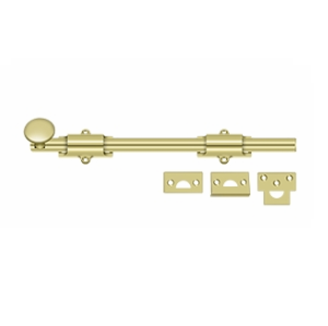 Deltana 12SB 12" Solid Brass Heavy Duty Surface Bolt Polished Brass