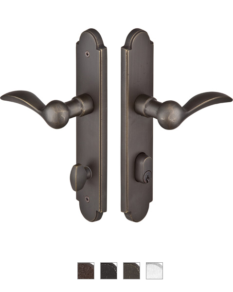 Emtek 1621 Configuration #6 SandCast Bronze ARCHED Style Multi-Point Trim for Pa