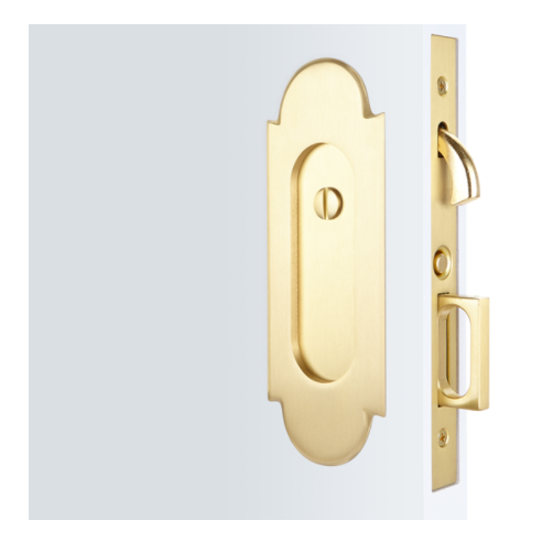 Emtek 2045 #8 Style Privacy Pocket Door Mortise Lock Satin Brass