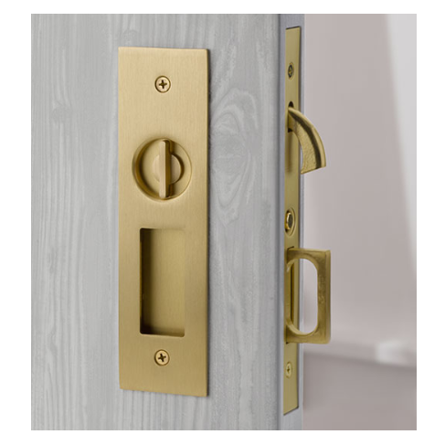 Emtek 2153 Narrow Modern Rectangular Keyed Pocket Door Mortise Lock Interior