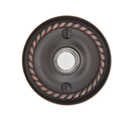 Emtek 2401 Door Bell Button w/Rope Rose Oil Rubbed Bronze (US10B)