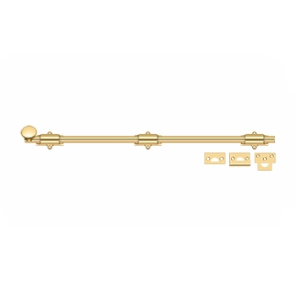 Deltana 24SB 24" Solid Brass Heavy Duty Surface Bolt Lifetime Polished Brass (CR003)