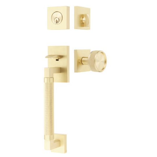 Emtek 4217 Hercules Knurled Sectional Handleset Satin Brass