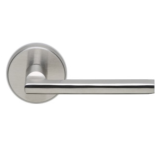 Omnia 43 Stainless Steel Door Lever Latchset Brushed Stainless Steel (US32D)