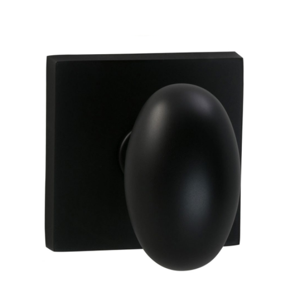 Omnia 434SQ Egg Door Knob Set with Square Rose Oil Rubbed Bronze (US10B)