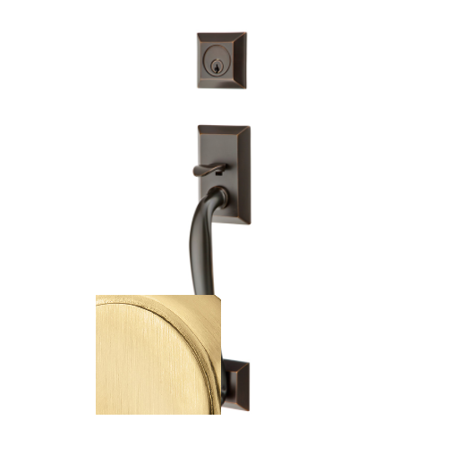 Emtek 4413, 4423, 4403 Franklin Handleset with Milano Lever Satin Brass