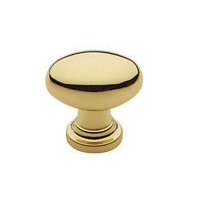 Baldwin Oval Cabinet Knob (4910, 4913) shown in Lifetime Polished Brass 