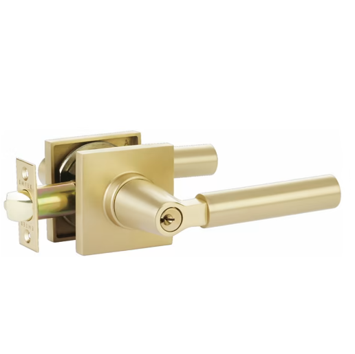 Emtek Hercules 5122HEC Keyed Entry Door Lever Set Satin Brass