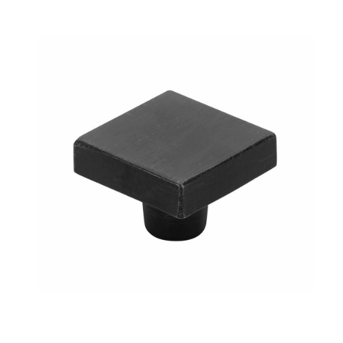 Emtek Sandcast Bronze Rustic Modern Square Knob - 86662, 86663 Flat Black