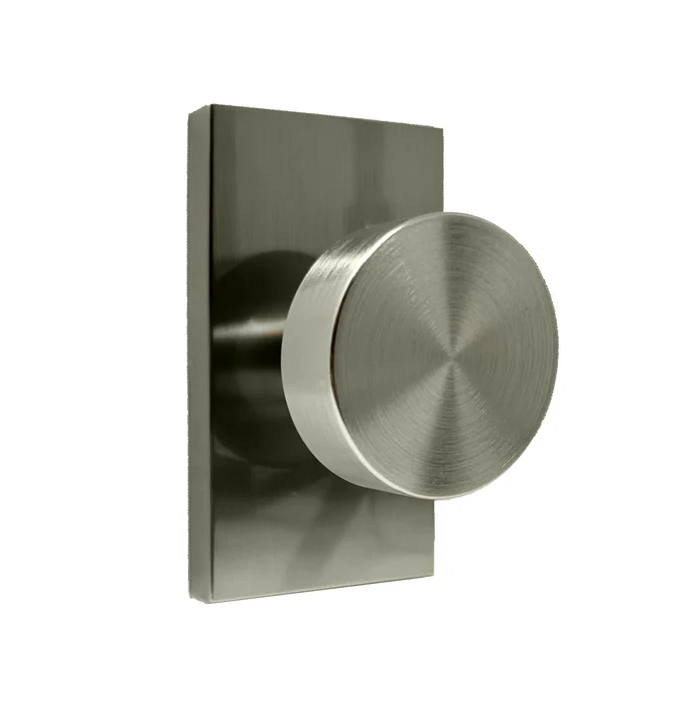 Weslock Transitional Collection 900-4 Mesa Passage Door Knob Set with Rectangular Rose Satin Nickel