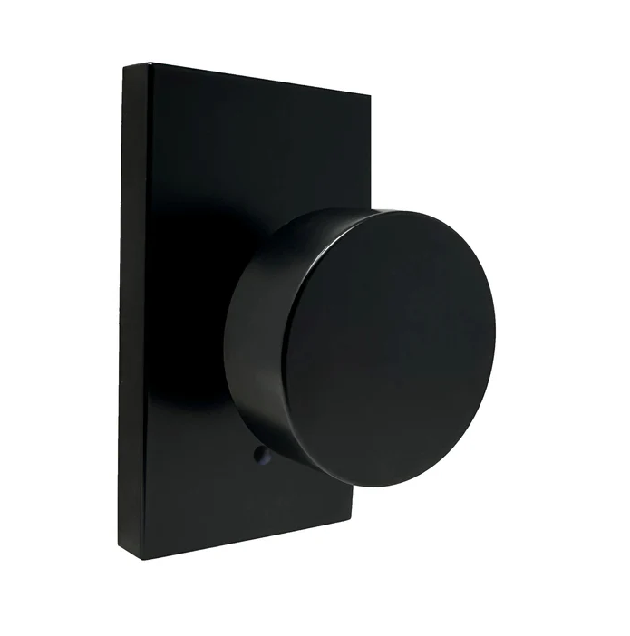 Weslock Transitional Collection 910-4 Mesa Privacy Door Knob Set with Rectangular Rose Black