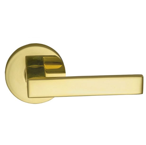 Omnia 930MD Square Door Lever Set with Modern Rose Polished Brass (US3)