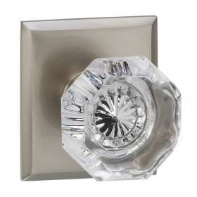 Omnia 955RT-15 Glass Door Knob Set with Rectangular Rose