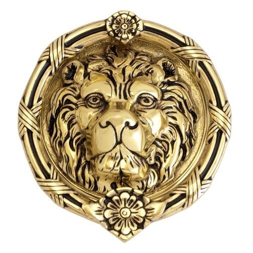 Brass Accents A07-K5100 Leo Lion Knocker Highlighted Brass (610)