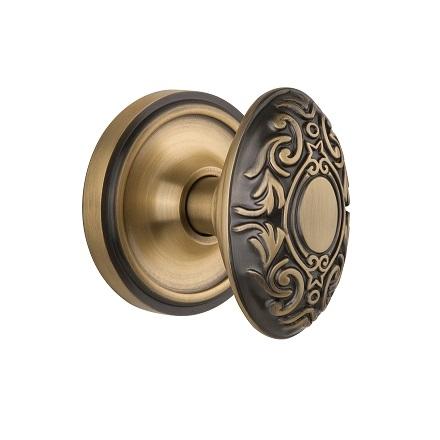 Nostalgic Warehouse Victorian Knob Privacy Mortise with Classic Rose AB