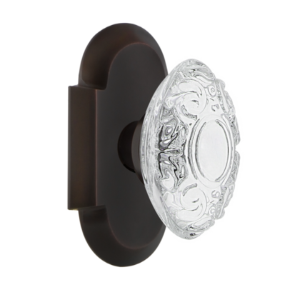 Nostalgic Warehouse Studio Plate with Crystal Victorian Knob Timeless Bronze