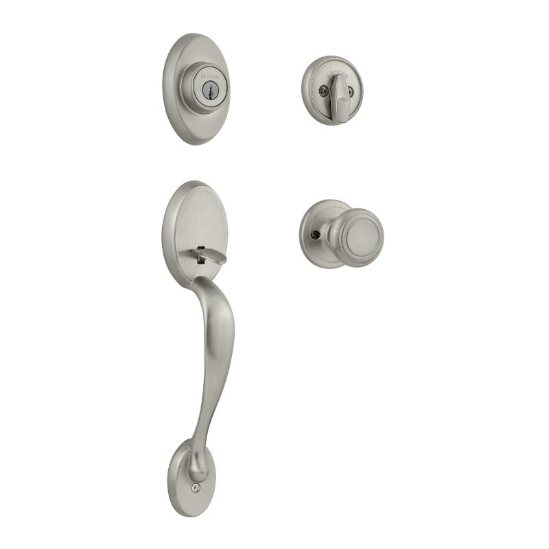 Kwikset Chelsea Handleset shown with Cameron Knob in Satin Nickel (15)