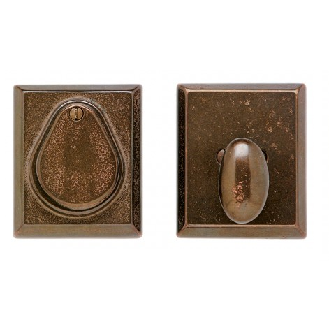 Rocky Mountain DB507 Rectangular Dead Bolt shown in Silicon Bronze Medium Patina