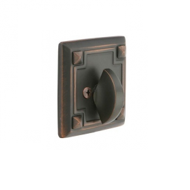 Emtek 8554 Arts & Crafts Style Single Sided Deadbolt Oil Rubbed Bronze (US10B)