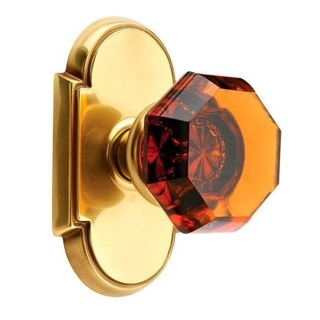 Emtek Old Town Amber Door Knob with #8 Rose French Antique (US7)