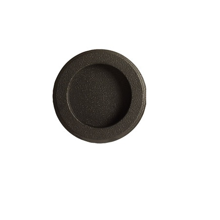 Emtek Round Flush Pull Flat Black Patina (FB)