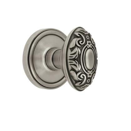 Grandeur Grande Victorian Knob with Georgetown Rose Antique Pewter 