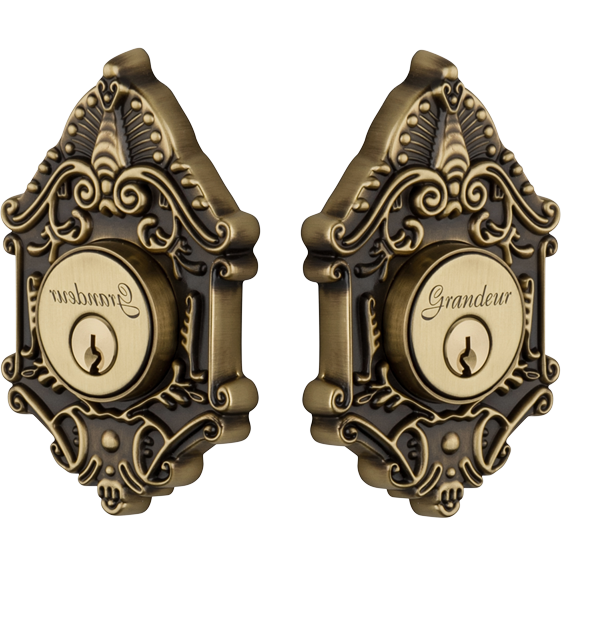 Grandeur Grande Victorian Double Cylinder Deadbolt Vintage Brass