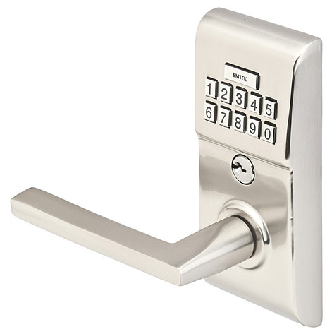 Emtek Modern Brass Keypad Leverset w/Helios Lever Satin Nickel (US15)