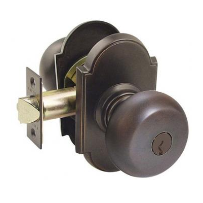 Emtek Providence Keyed Entry Door Knob with #8 Rosette Oil Rubbed Bronze (US10B)