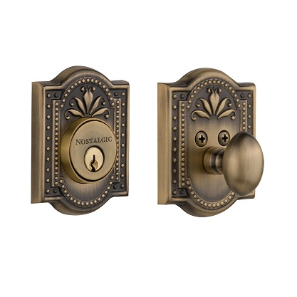 Meadows Single Cylinder Deadbolt Antique Brass (AB)