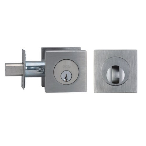 Omnia D9000S Modern Auxiliary Deadbolt Brushed Stainless Steel (US32D)