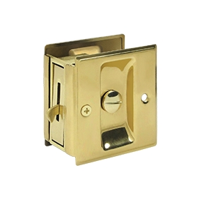 Deltana SDL25 Privacy Pocket Door Lock in Polished Brass (US3)