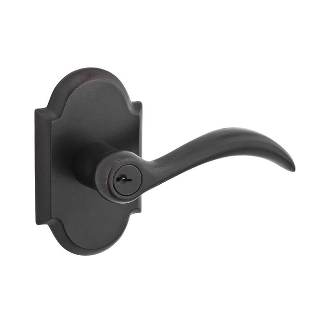 Baldwin Reserve Keyed Arch Lever with Arch Rose (RAR) in Dark Bronze (481)