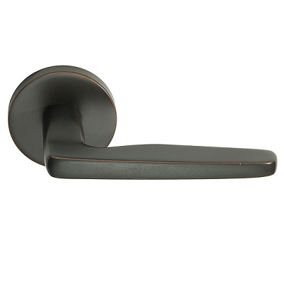 Emtek Brass Hermes Door Lever Set with Disk Rosette Oil Rubbed Bronze (US10B)