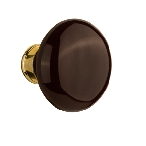 Nostalgic Warehouse Brown Porcelain Knobs Polished Brass (PB)