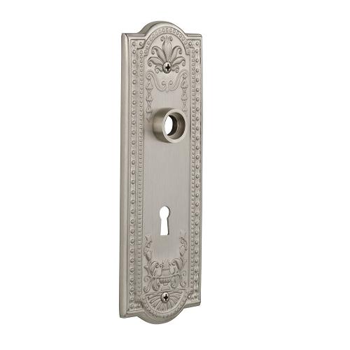 Nostalgic Warehouse Meadows Plate With Keyhole Passage Satin Nickel 