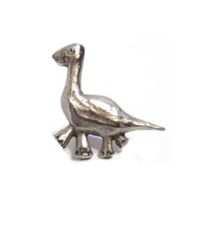 Emenee MK1050 Dinosaur Cabinet Knob Antique Matte Silver (AMS)