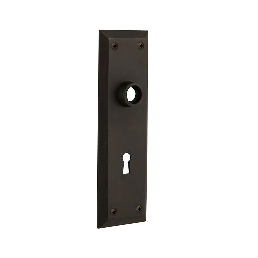 Nostalgic Warehouse New York Plate With Keyhole Privacy Oil Rubbed Bronze