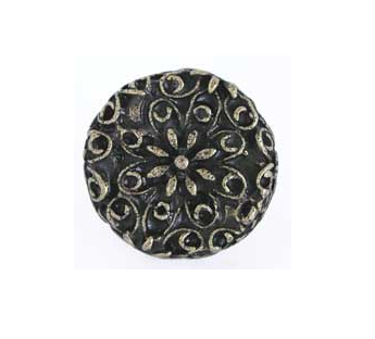 Emenee OR159 Flower Filigree Cabinet Knob shown in Antique Matte Brass